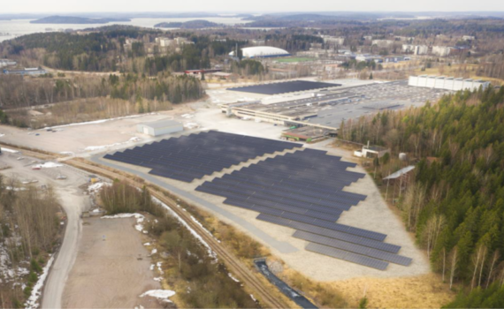 Rakennusvaiheen havainnekuva Iskun aurinkovoimalasta